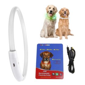 USB Rechargeable LED Dog Collar Multi-Color Lighting Dog Safety Collar Cuttable Length Glow Dog Collar For Small Medium Large Dog Night Walking (Expand Collar Length: 70cm/27.55in)