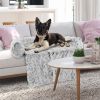 Gray Plush Calming Dog Couch Bed with Anti-Slip Bottom