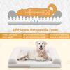 Egg-Foam Dog Crate Bed with 3-Side Bolster and Removable Washable Bed Cover