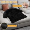 Black Plush Calming Dog Couch Bed with Anti-Slip Bottom