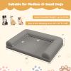 Egg-Foam Dog Crate Bed with 3-Side Bolster and Removable Washable Bed Cover